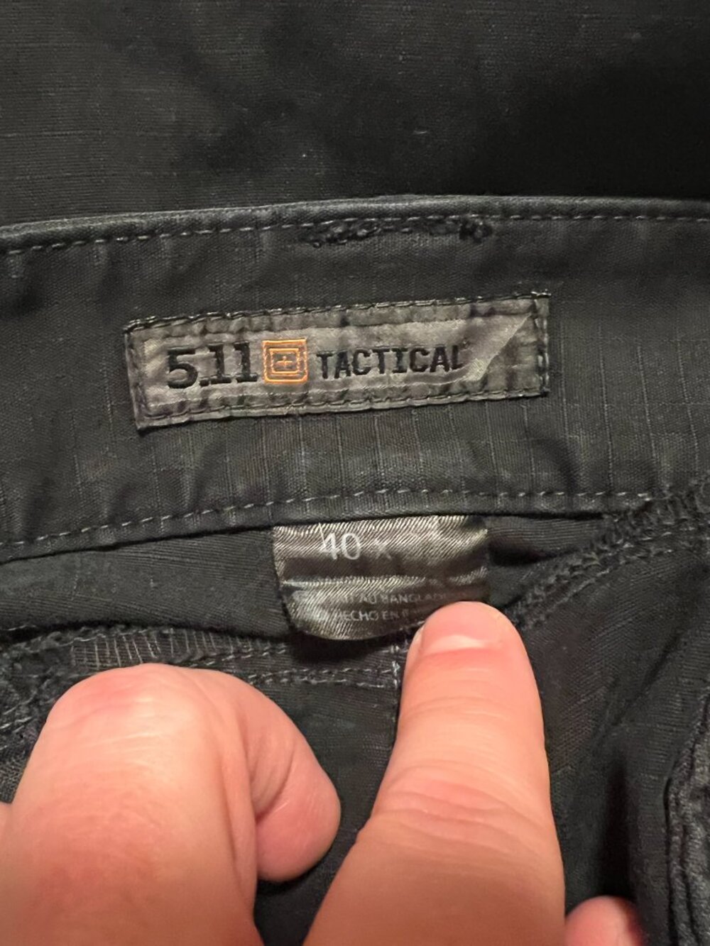 5.11 Tactical Cargo Pants Double Knee Ripstop Utility Black Men's size 40x32 - Picture 7 of 7